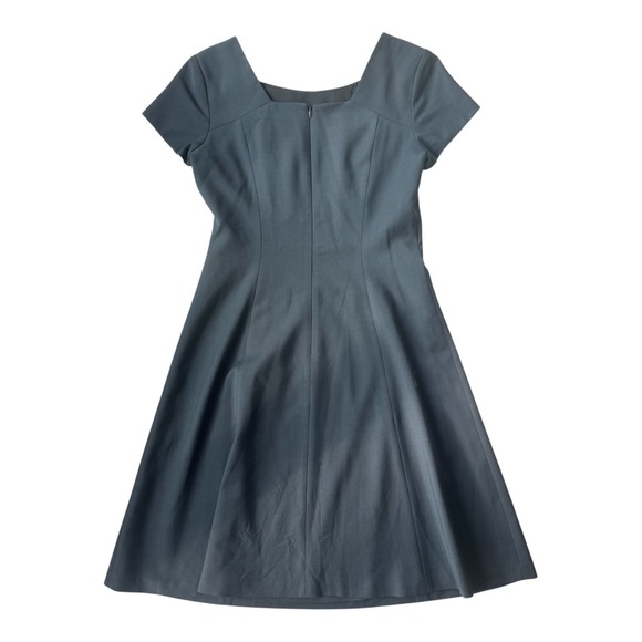 Theory Elex Fit & Flare Wool Dress Charcoal Gray 00 Mini Feminine Silhouette - Picture 6 of 8